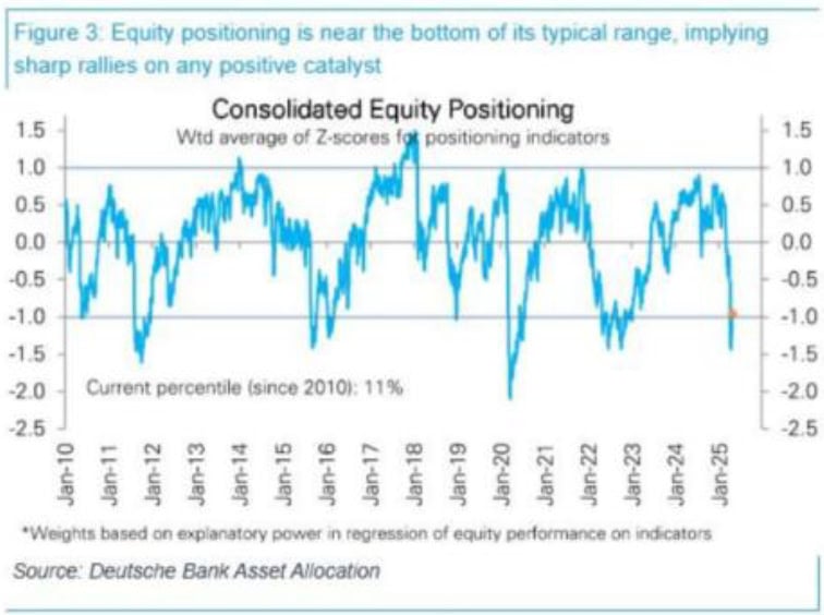 Equity positioning is near the bottom of its typical range