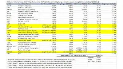 Mittleman Value Partners 2025 YTD Performance