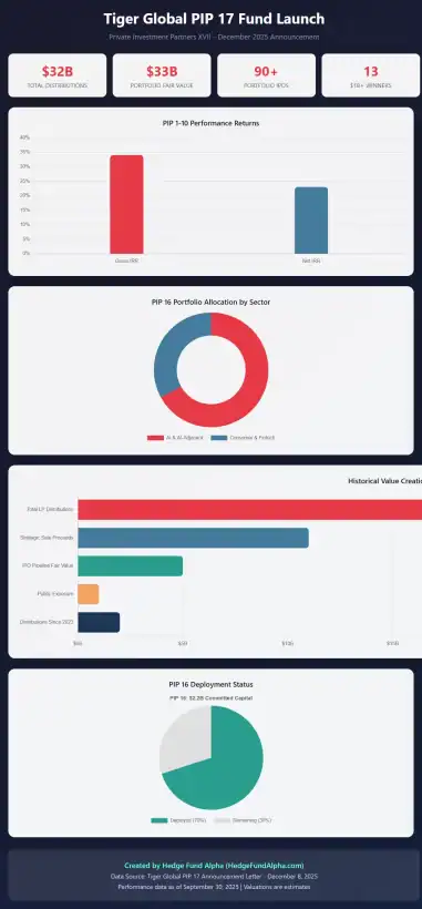 1. Tiger Global PIP 17 Fund launch performance and portfolio overview for hedge fund investors.